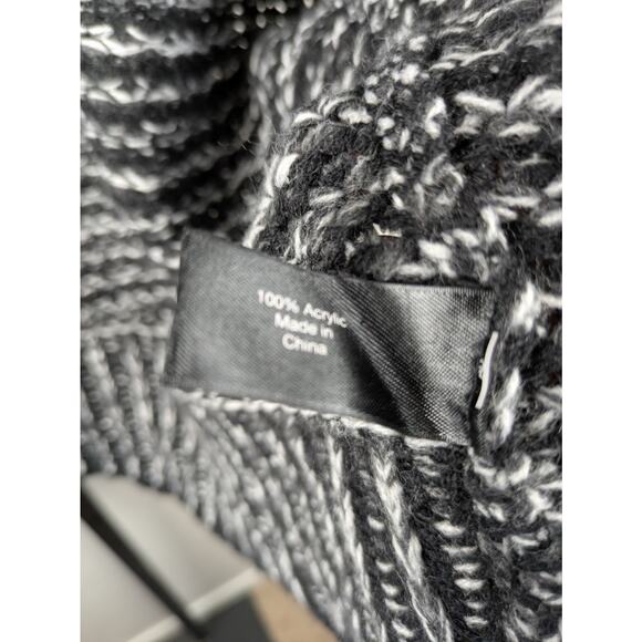 Lane Bryant 14/16 Black Gray Open Front Long Sleeve Knit Cardigan Acrylic - Picture 6 of 6